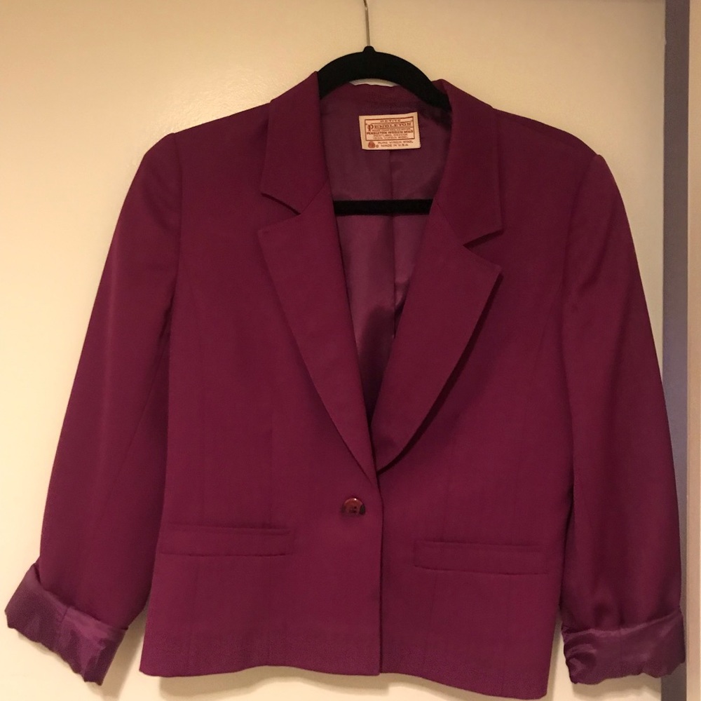 Pristine Fushia Pendleton Wood Blazer - Petite
